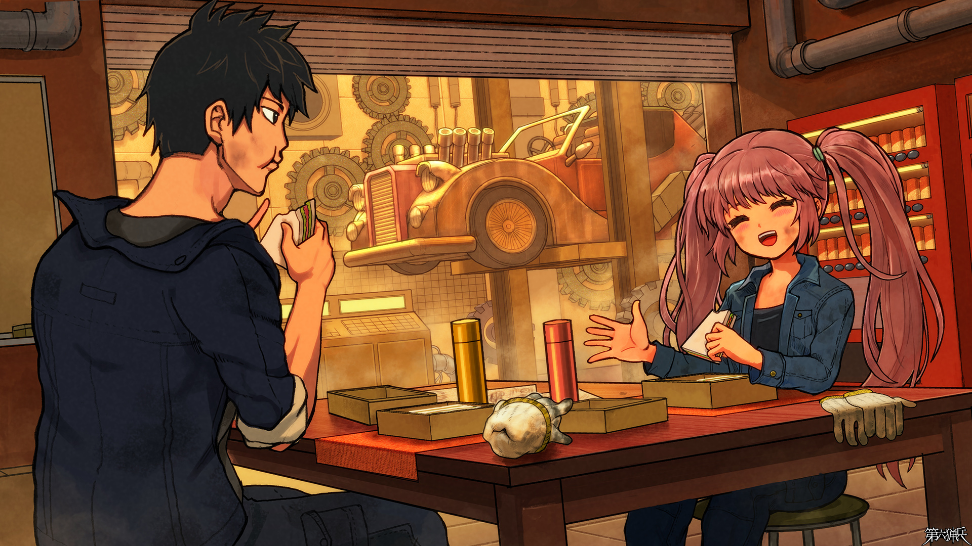 機械いじりの合間に……