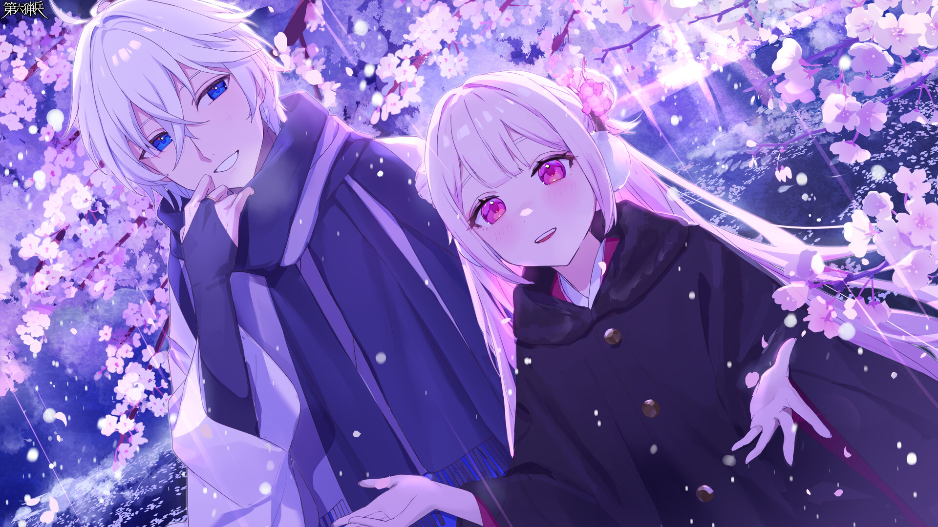 雪花舞う中で